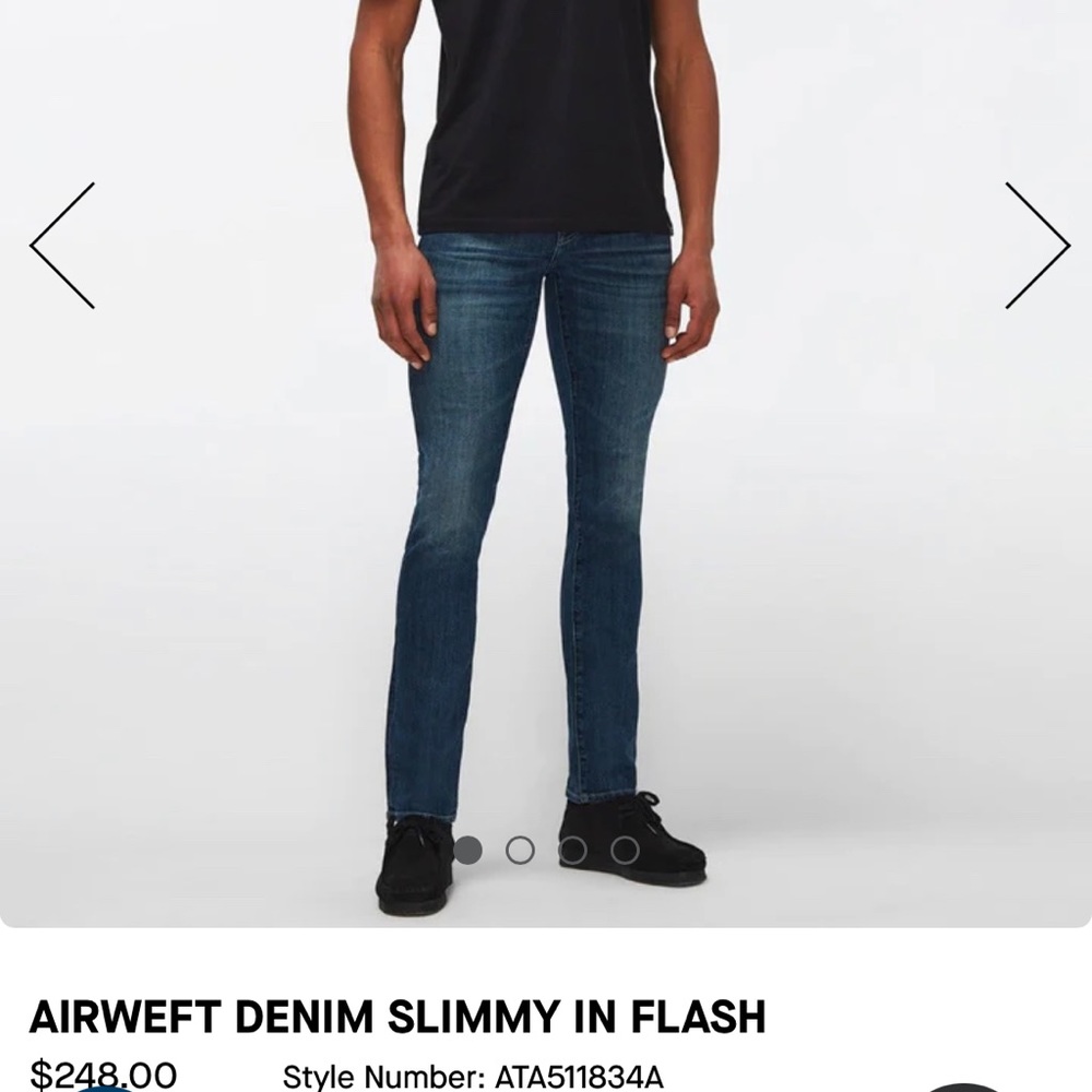 7 For All Mankind designer airweft slimmy jeans in flash, size 31